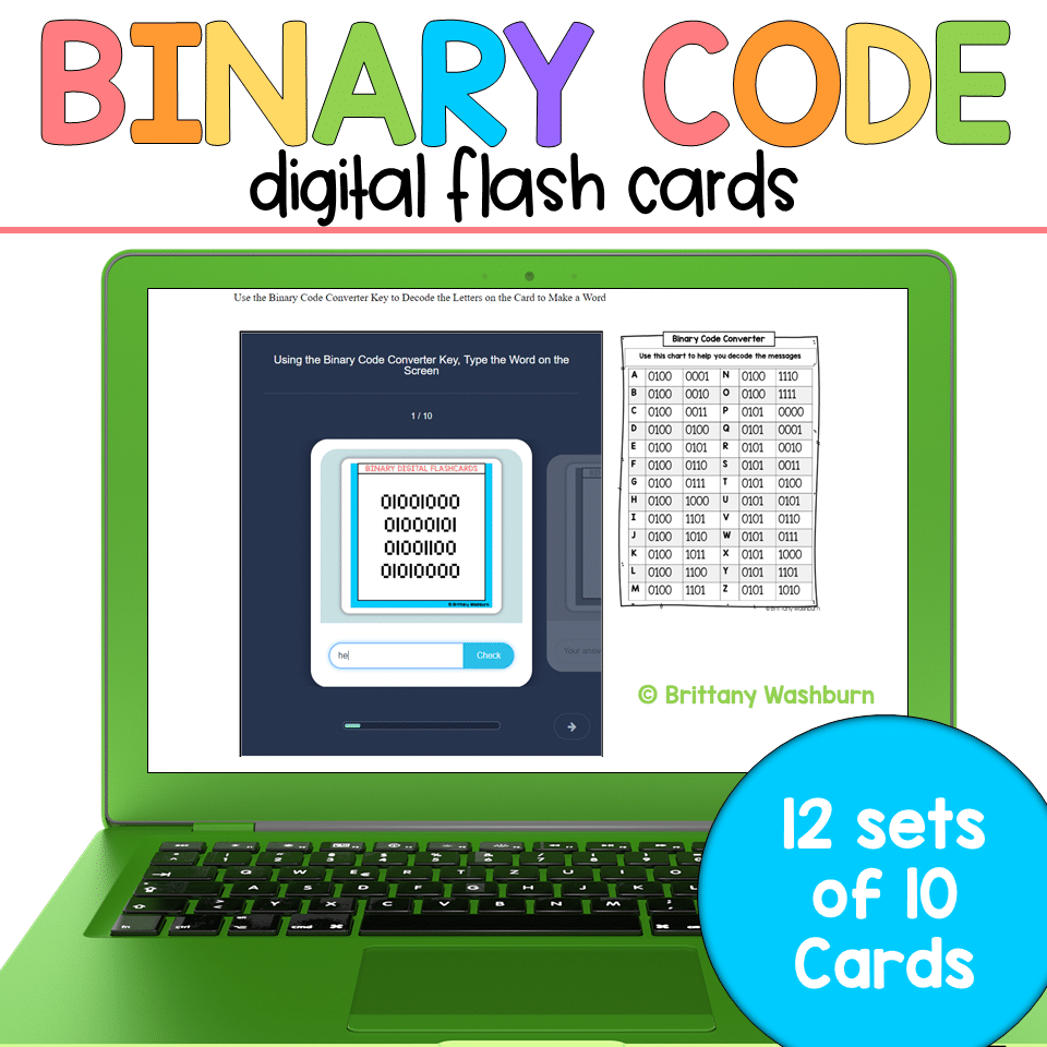 printable binary cards