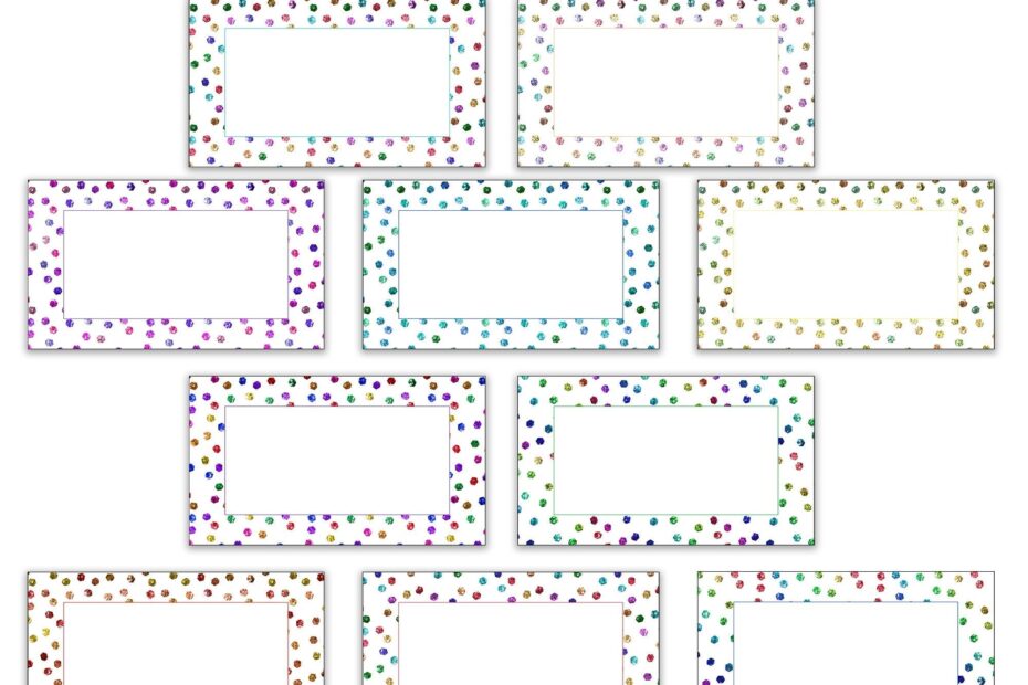Blank Confetti Mini Cards INSTANT DOWNLOAD Confetti Blank Name