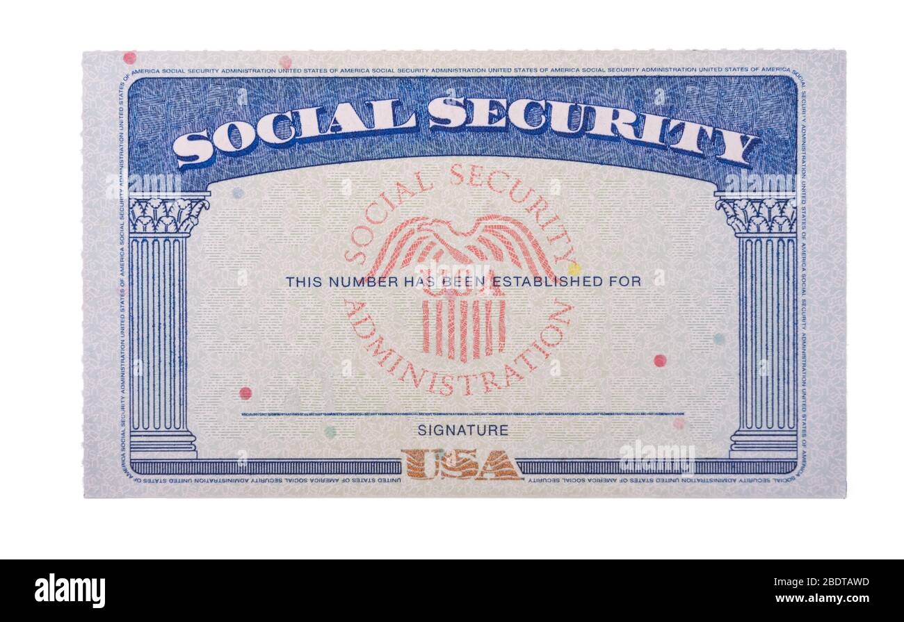 Blank Social Security Card Isolated Hi res Stock Photography And 