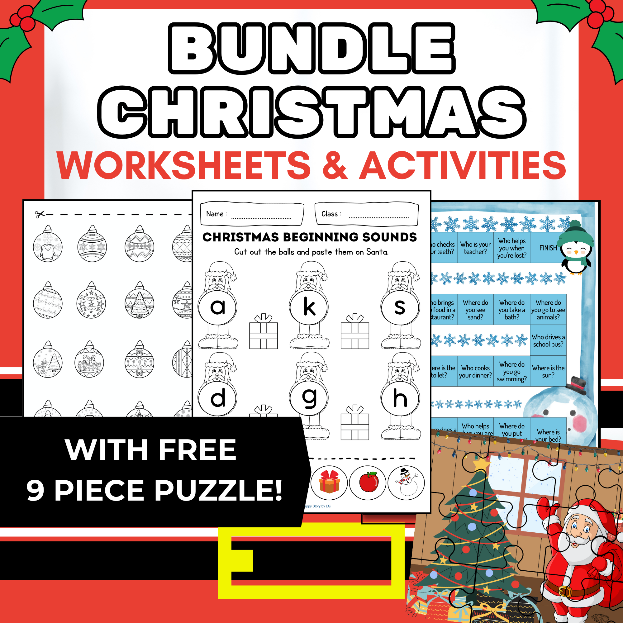 christmas worksheet for preschool