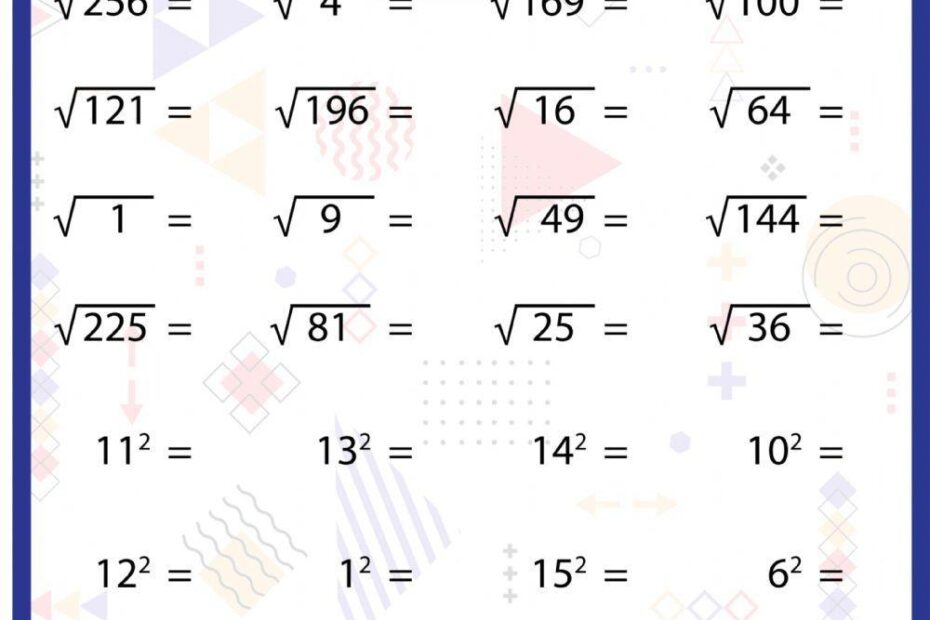 Calculating Squares Roots And Squares Worksheet Live Worksheets Worksheets Library