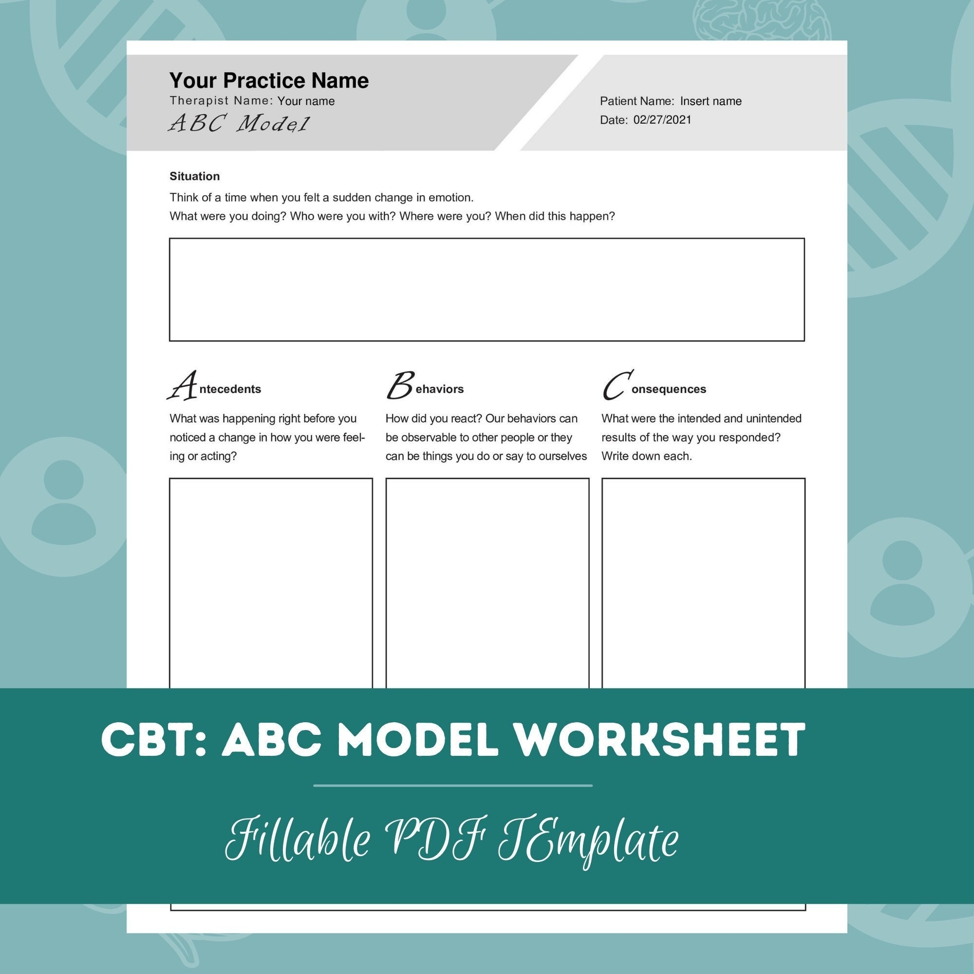 cbt abc worksheet