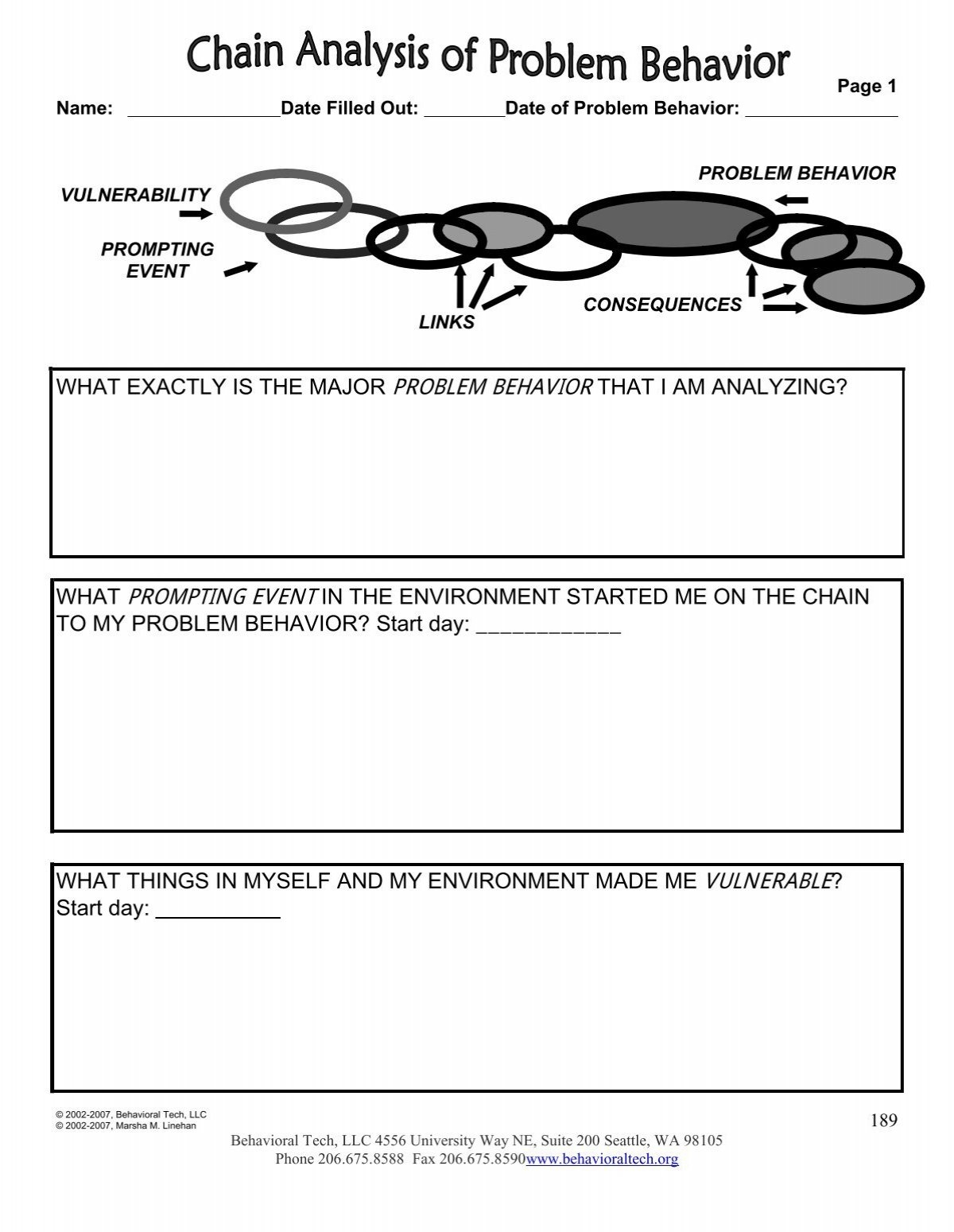 Chain Analysis Worksheet