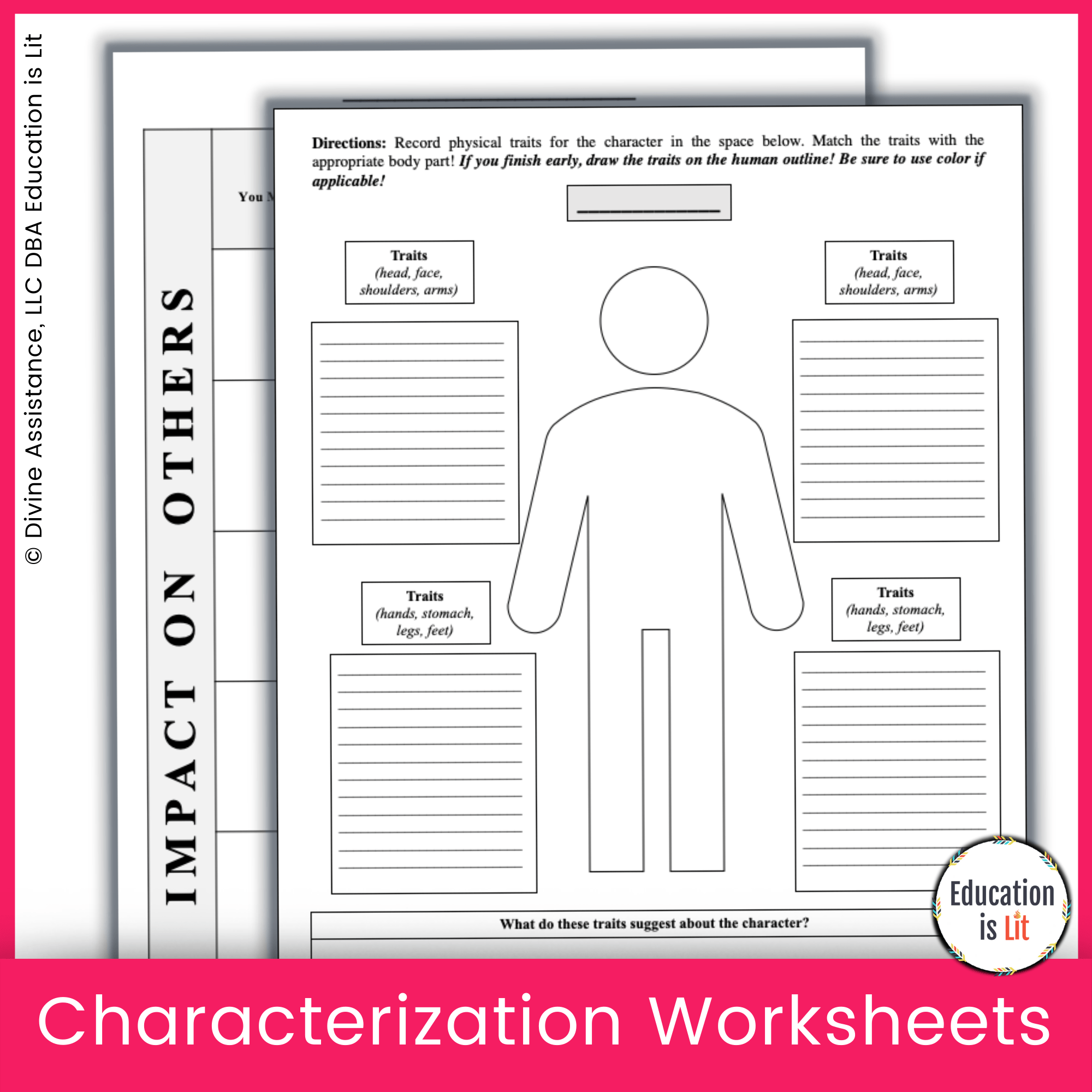 Character Analysis Worksheets U0026 Activities Bundle Education Is Lit