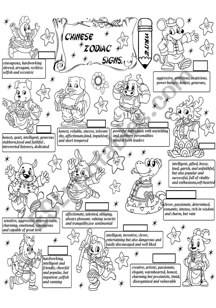 printable zodiac signs worksheet pdf