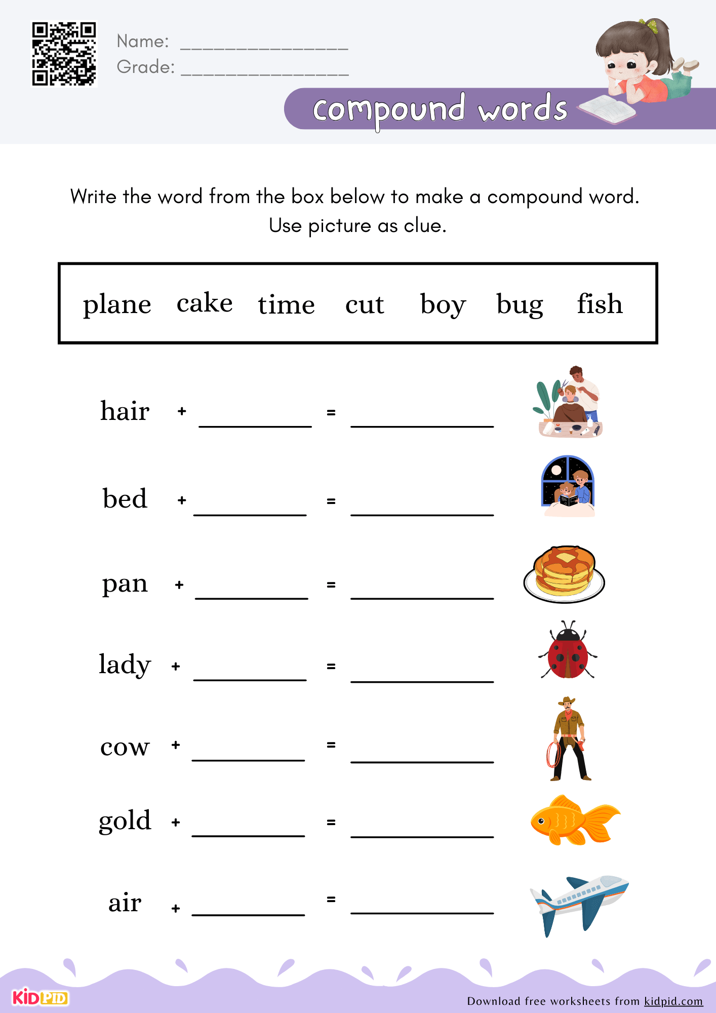 Choose The Correct Word To Form Compound Word Worksheet For Grade 