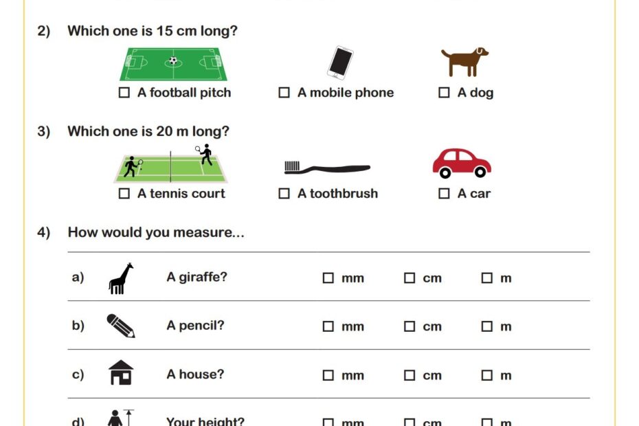 Choosing The Correct Units Of Measure 2nd Grade PDF Measurement And Data Worksheets