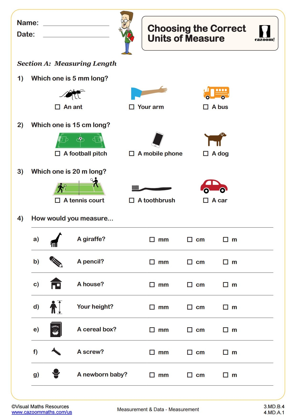 Choosing The Correct Units Of Measure 2nd Grade PDF Measurement And Data Worksheets