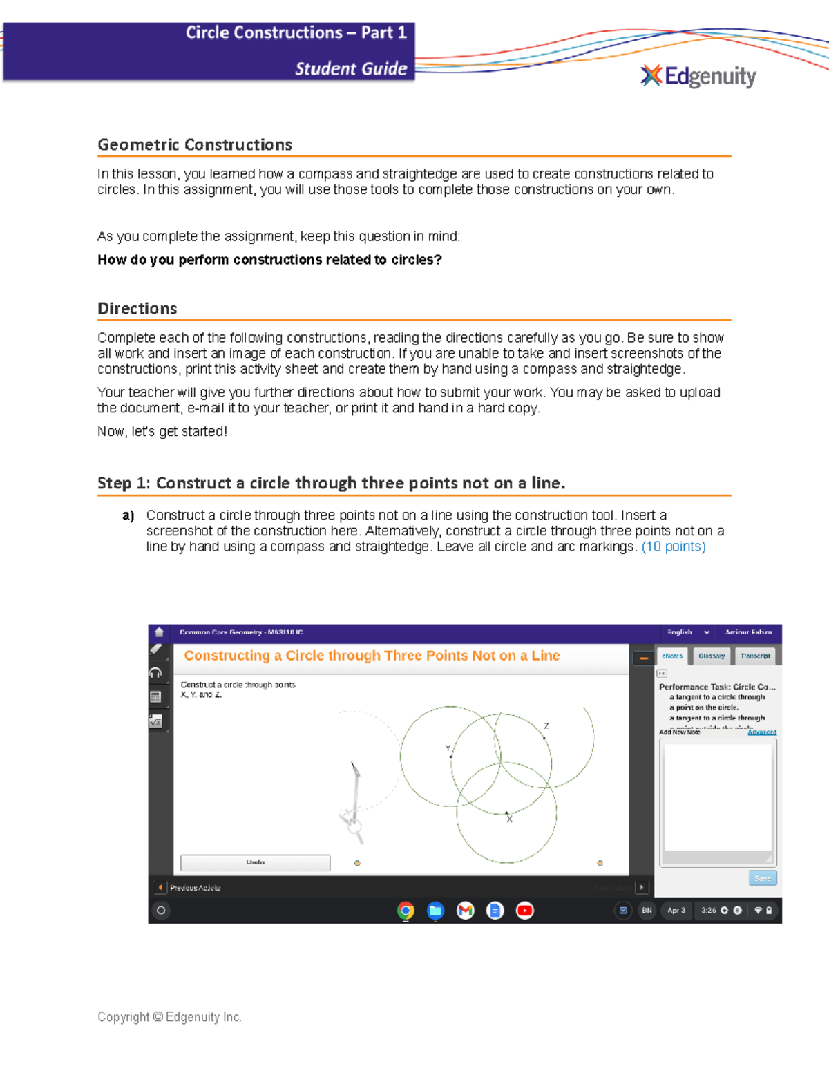 Circle Constructions Student Guide Part 2 Geometric Constructions Geometric Constructions Date Studocu