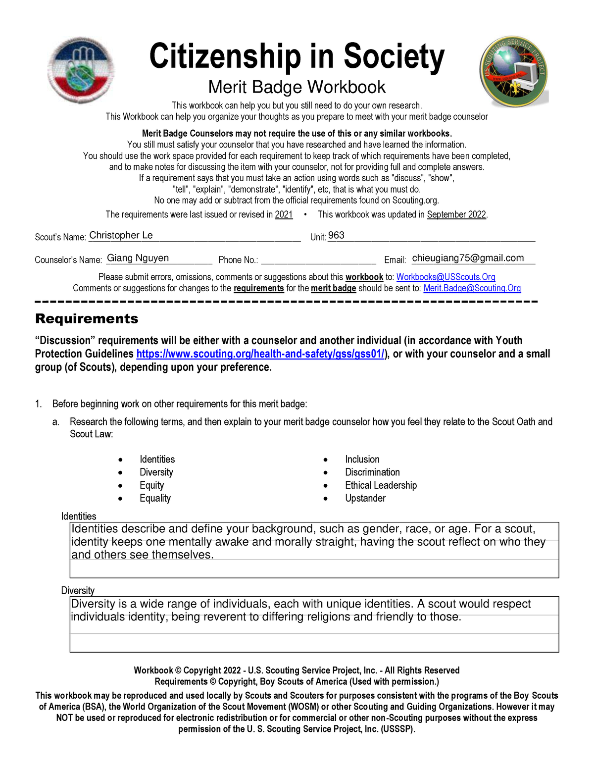 Citizenship In Society ODD Citizenship In Society Merit Badge Worksheets Library