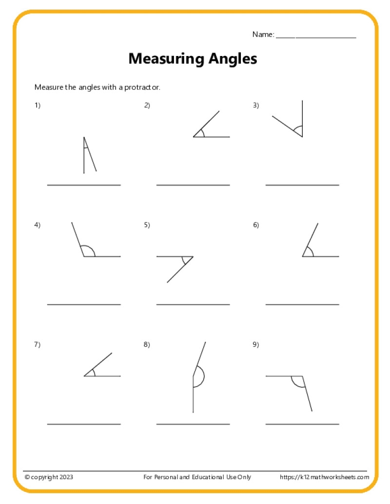 Classify And Measure Angles K12 Math Worksheets