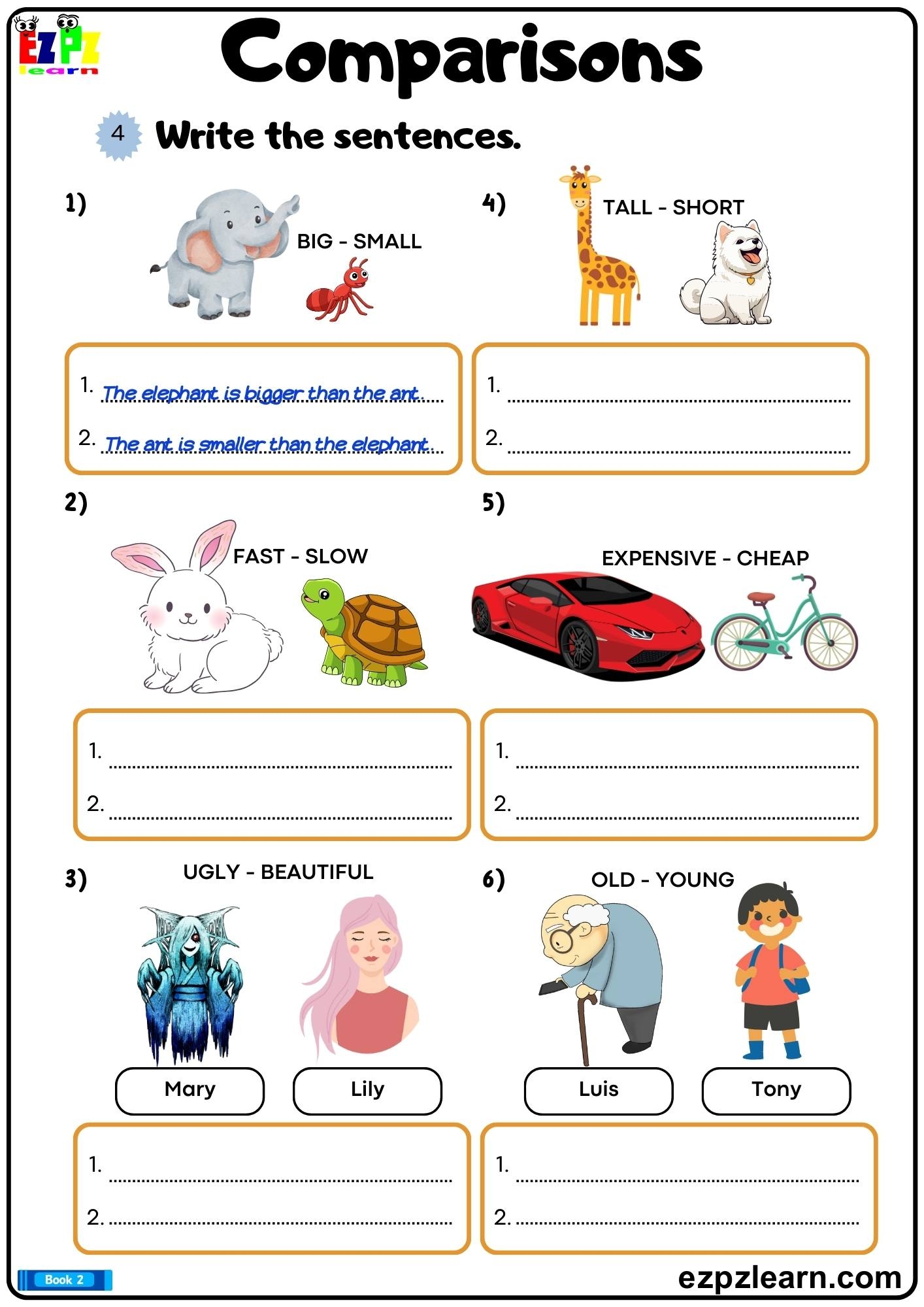 comparative adjectives worksheet
