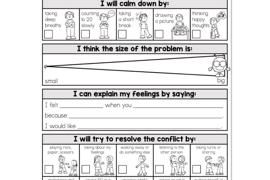 Conflict Resolution Worksheet Lucky Little Learners