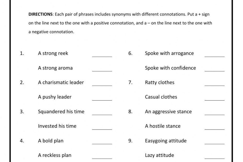 Connotation And Denotation Worksheet Live Worksheets Worksheets Library