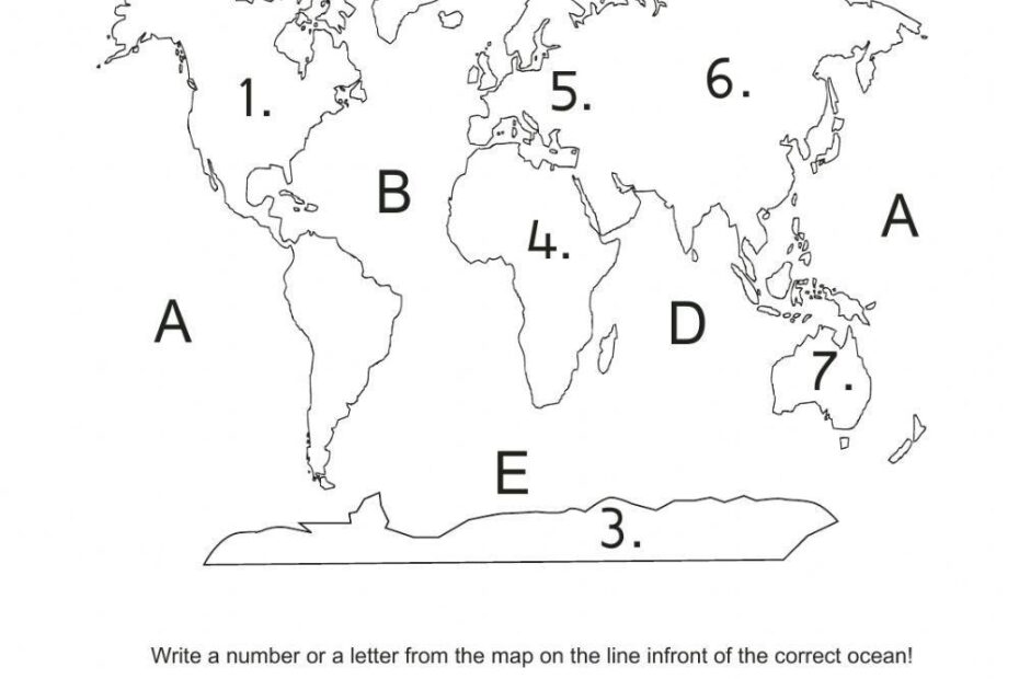 Continents And Oceans Review Worksheet Live Worksheets Worksheets Library