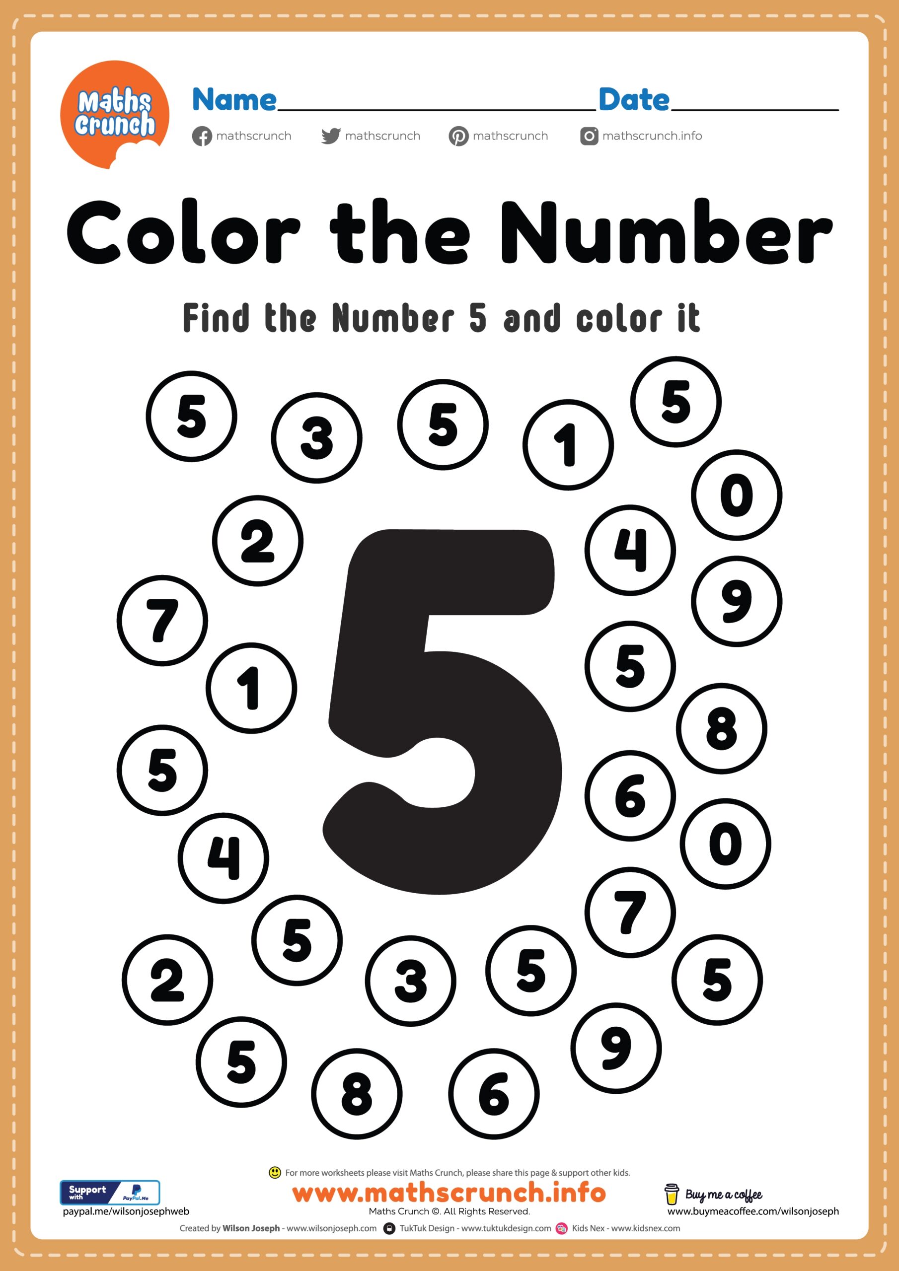 Count And Trace Number 5 Worksheet Free Printable Worksheets Library