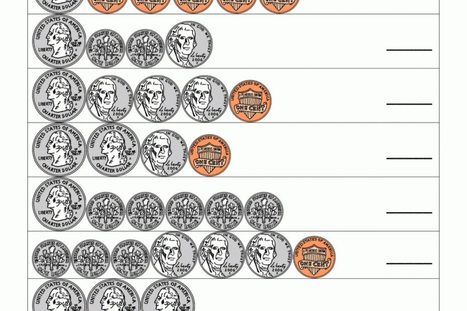 Counting Money Worksheets Up To 1