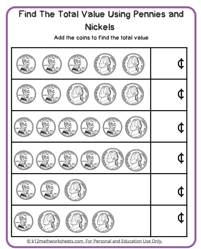 printable money worksheets