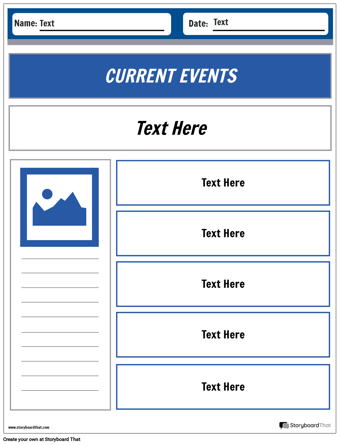 current events worksheet