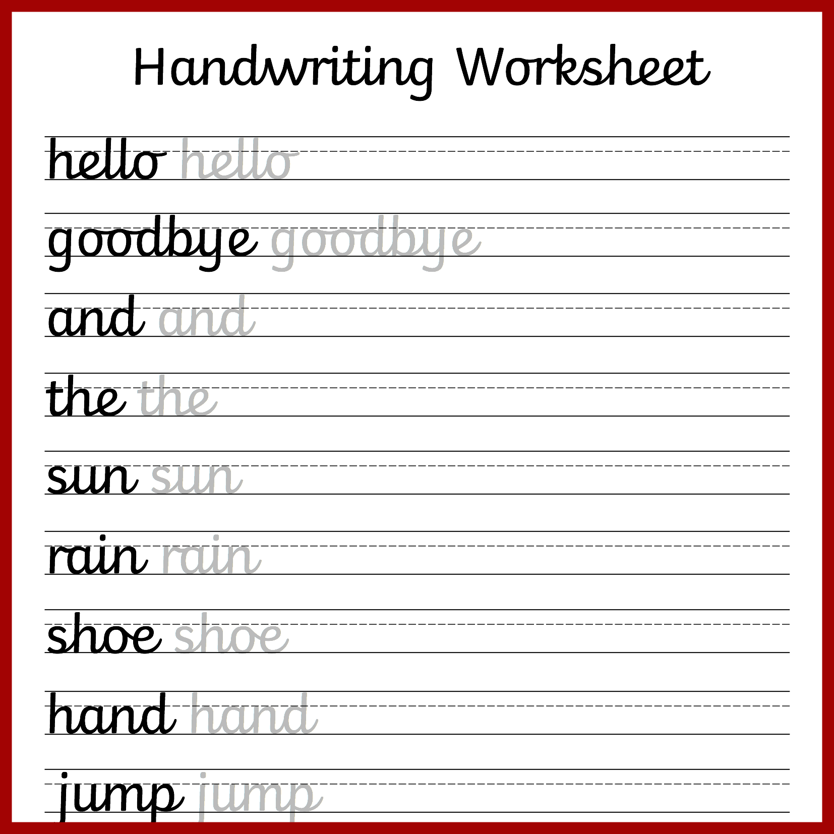 cursive worksheets free