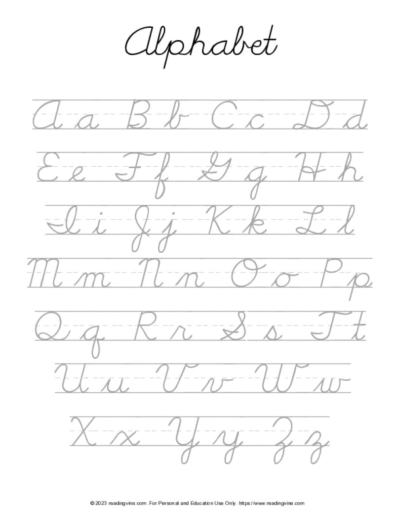 cursive handwriting worksheet generator