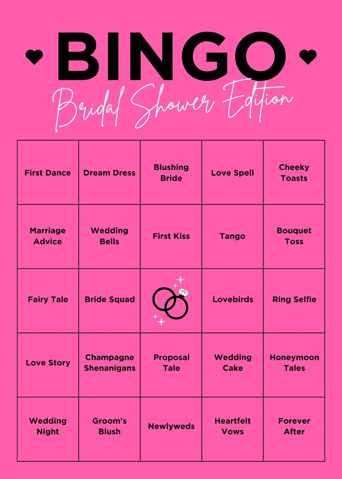 Customize 45 Bridal Shower Bingo Card Templates Online Canva