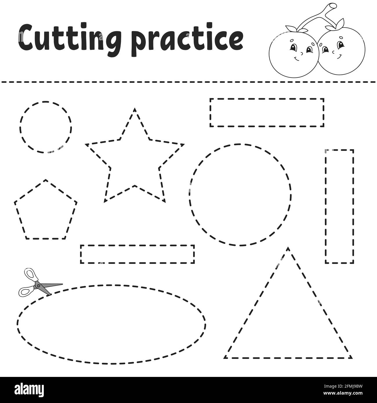 Cutting Practice For Kids Education Developing Worksheet 