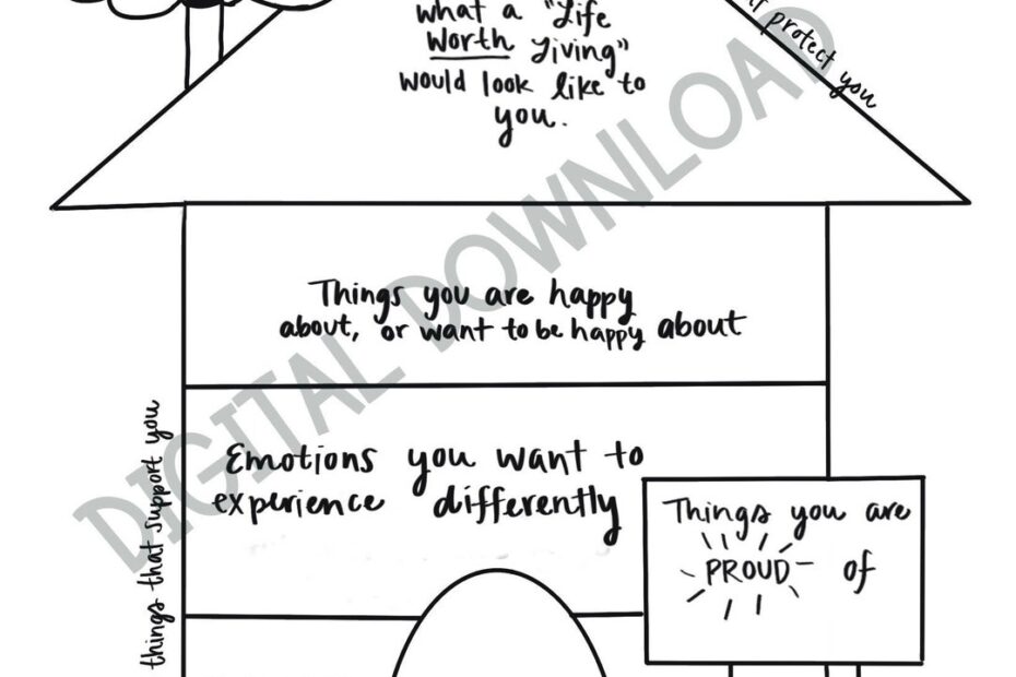 DBT House Worksheet With Instruction Page Etsy