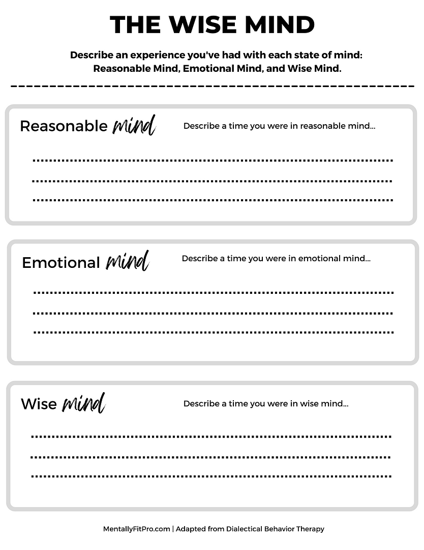 printable dbt wise mind worksheet pdf