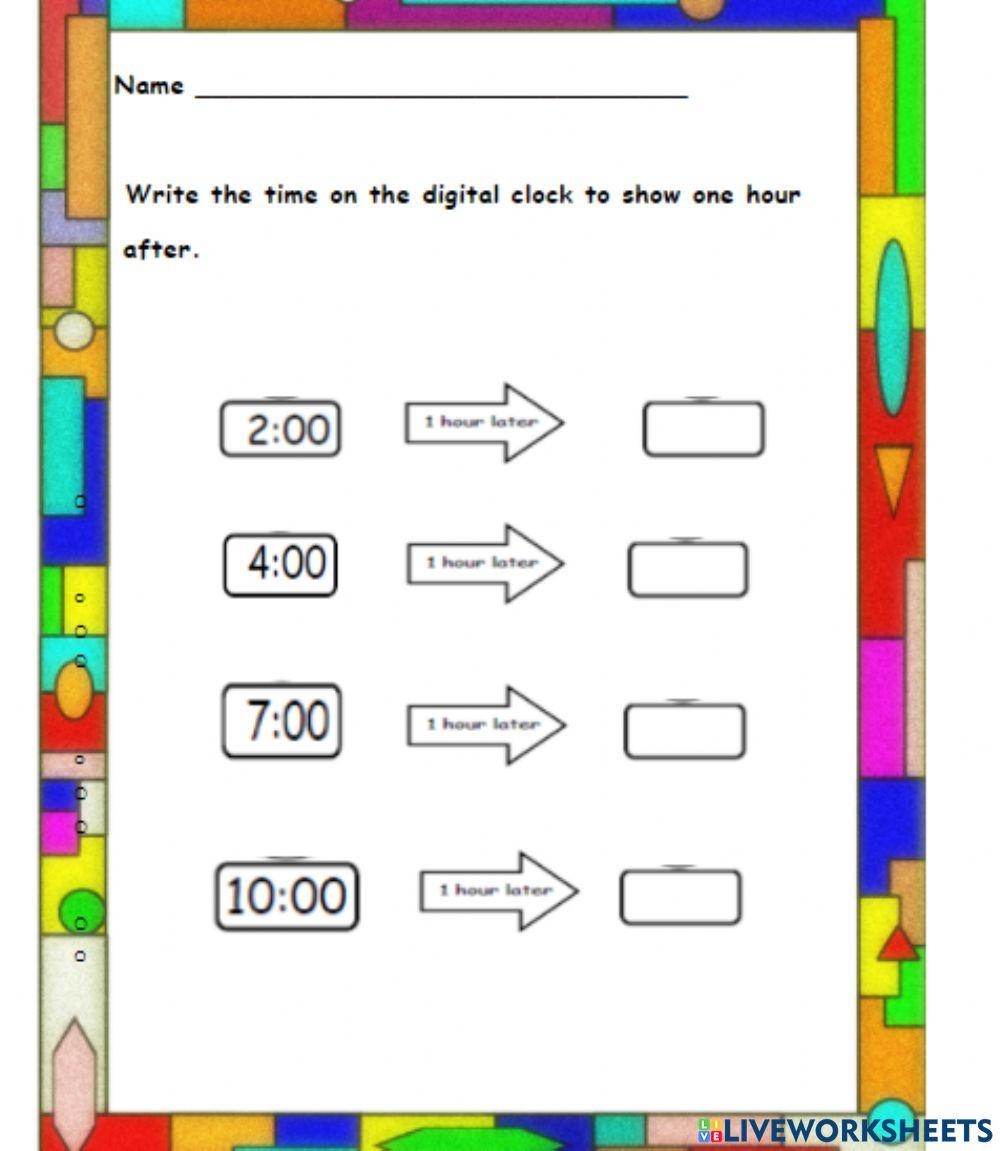 Digital Clock Elapsed Time Worksheet Live Worksheets Worksheets Library