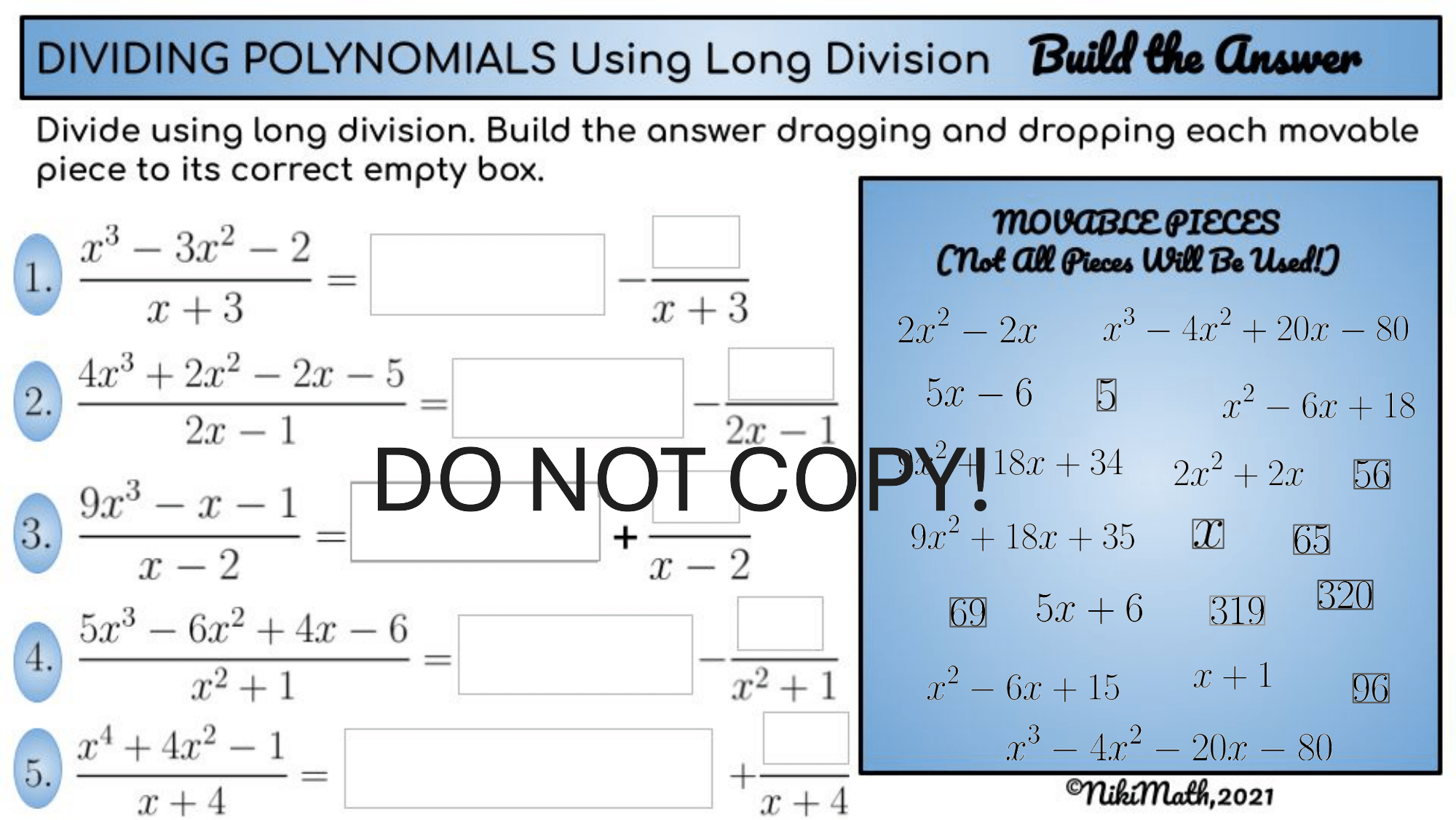 dividing polynomials long division worksheet