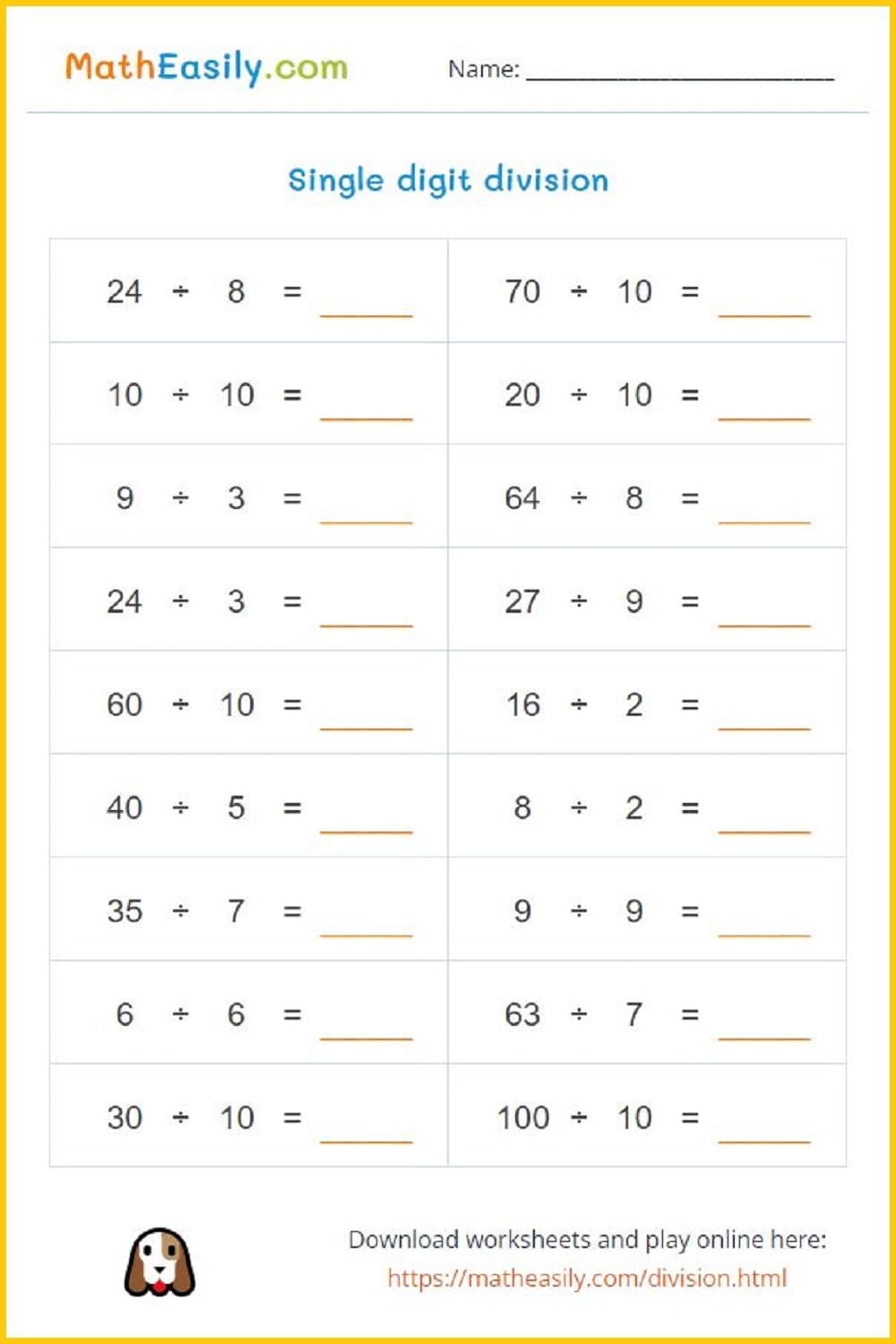 free printable 10 years old maths worksheet