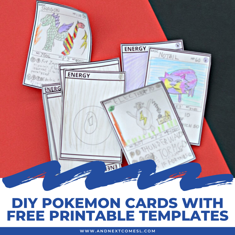 DIY Pokemon Card Templates Free Printable And Next Comes L Hyperlexia Resources