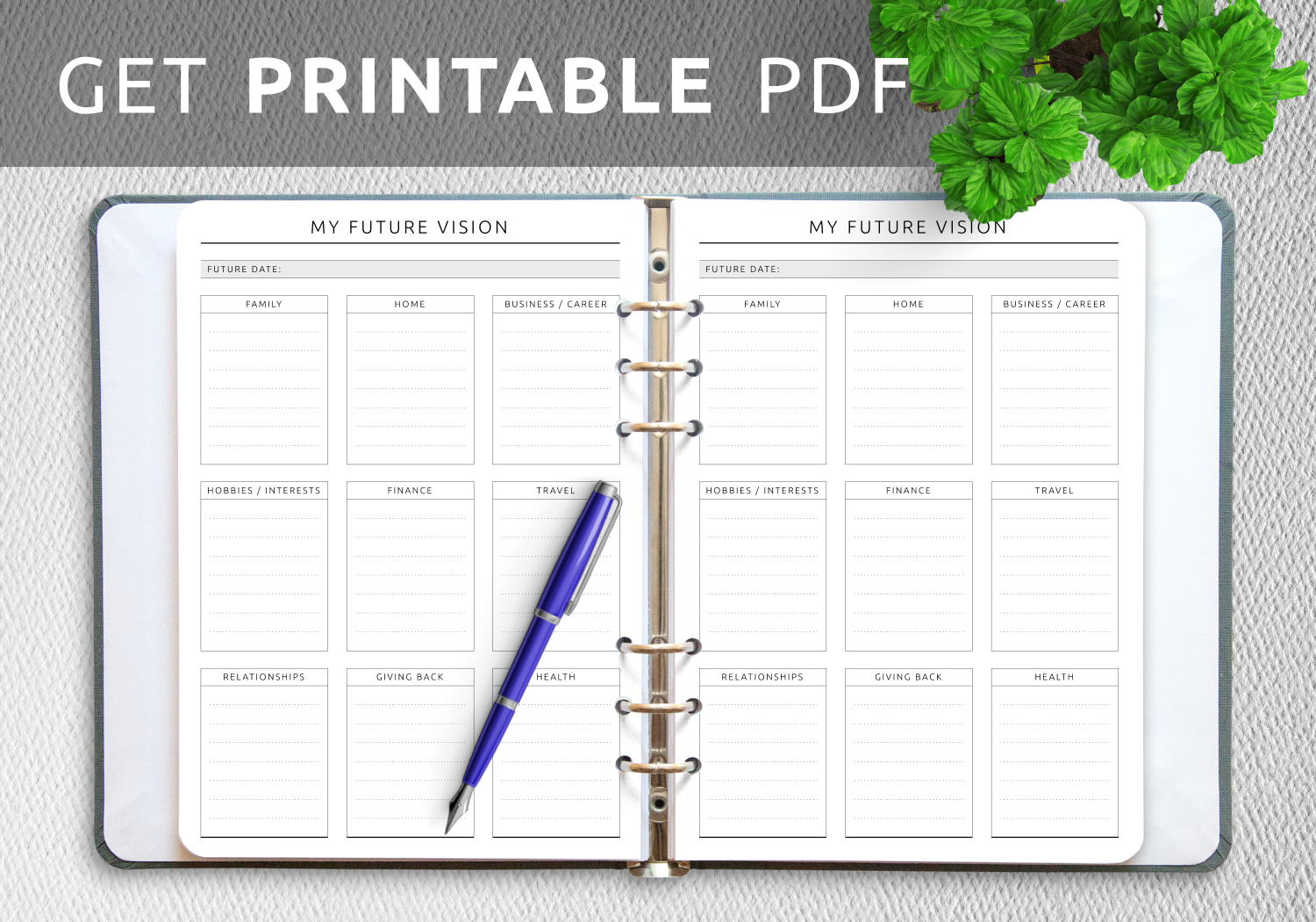 fill in the blank future vision plan worksheet