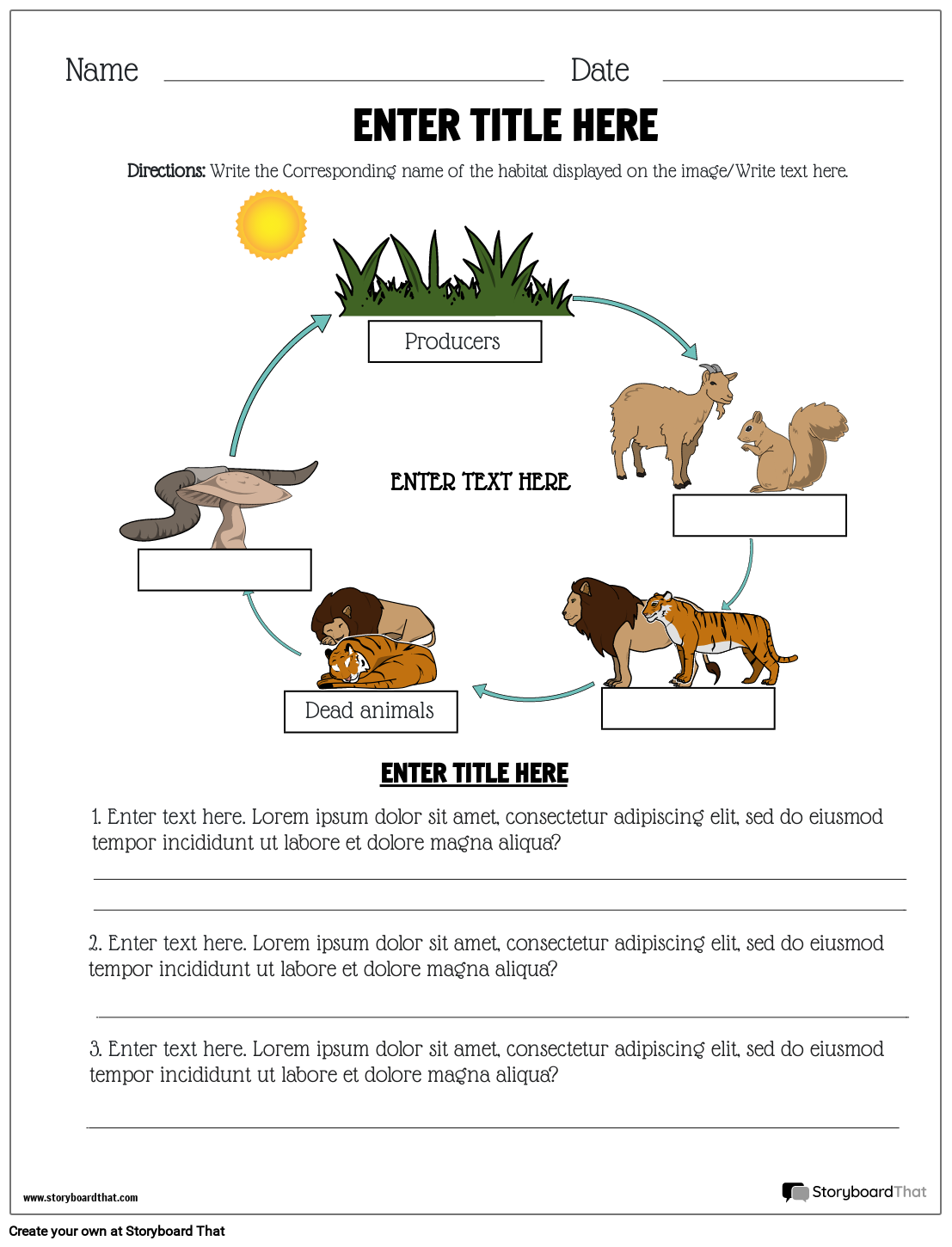 Ecosystems Worksheets Free U0026 Printable By Storyboard That