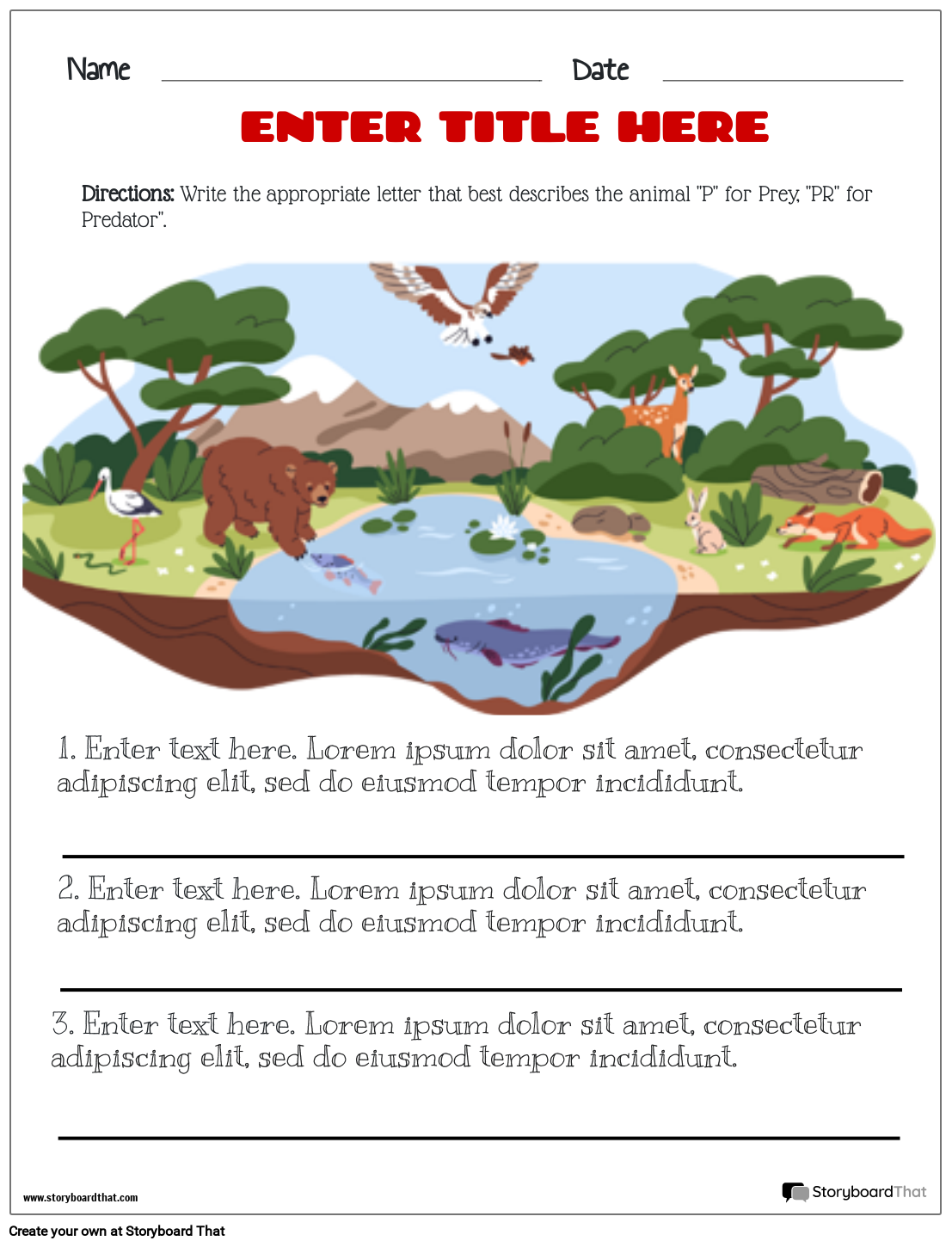 Ecosystems Worksheets Free U0026 Printable By Storyboard That