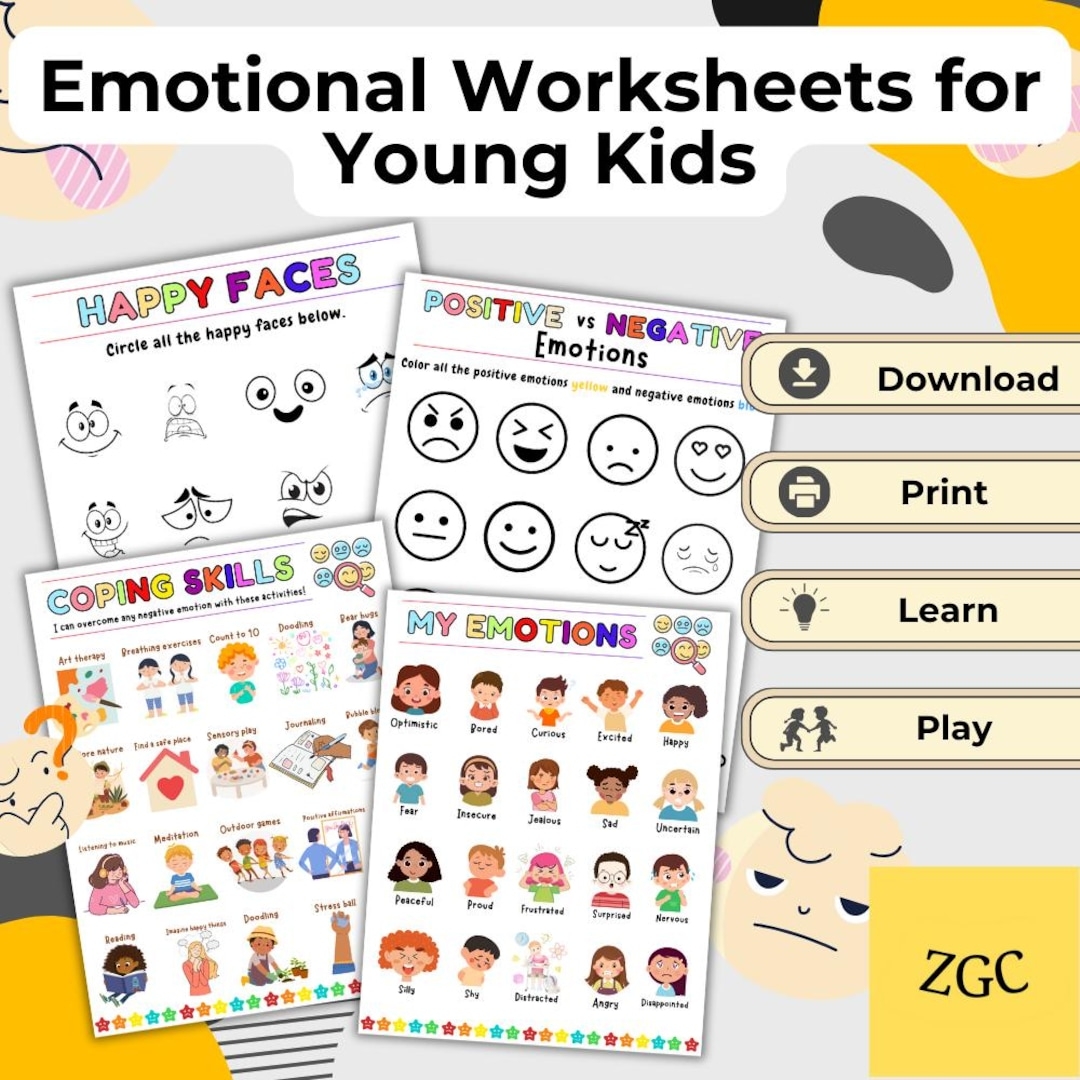 Emotional Regulation Worksheets For Kids Therapy Emotional 