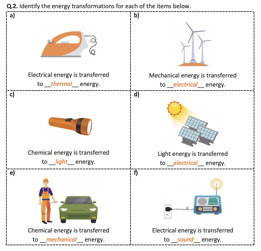 Energy Transformations Worksheet Printable And Distance 
