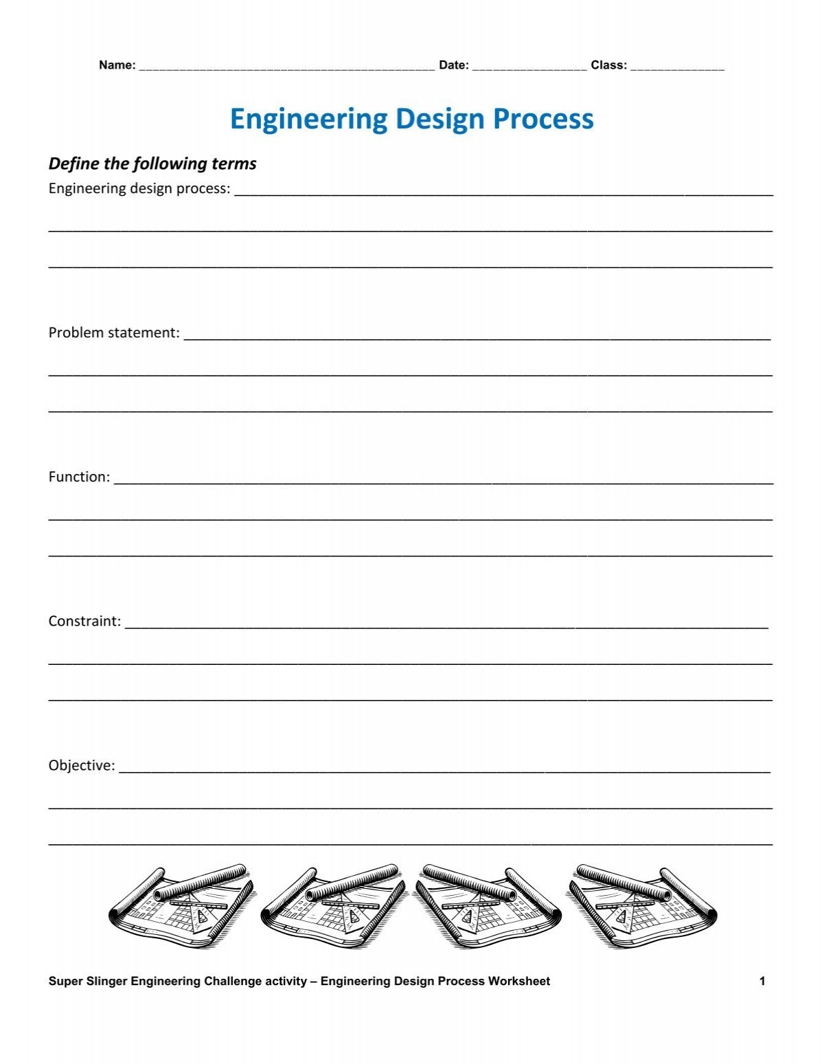Engineering Design Process Worksheet Teach Engineering