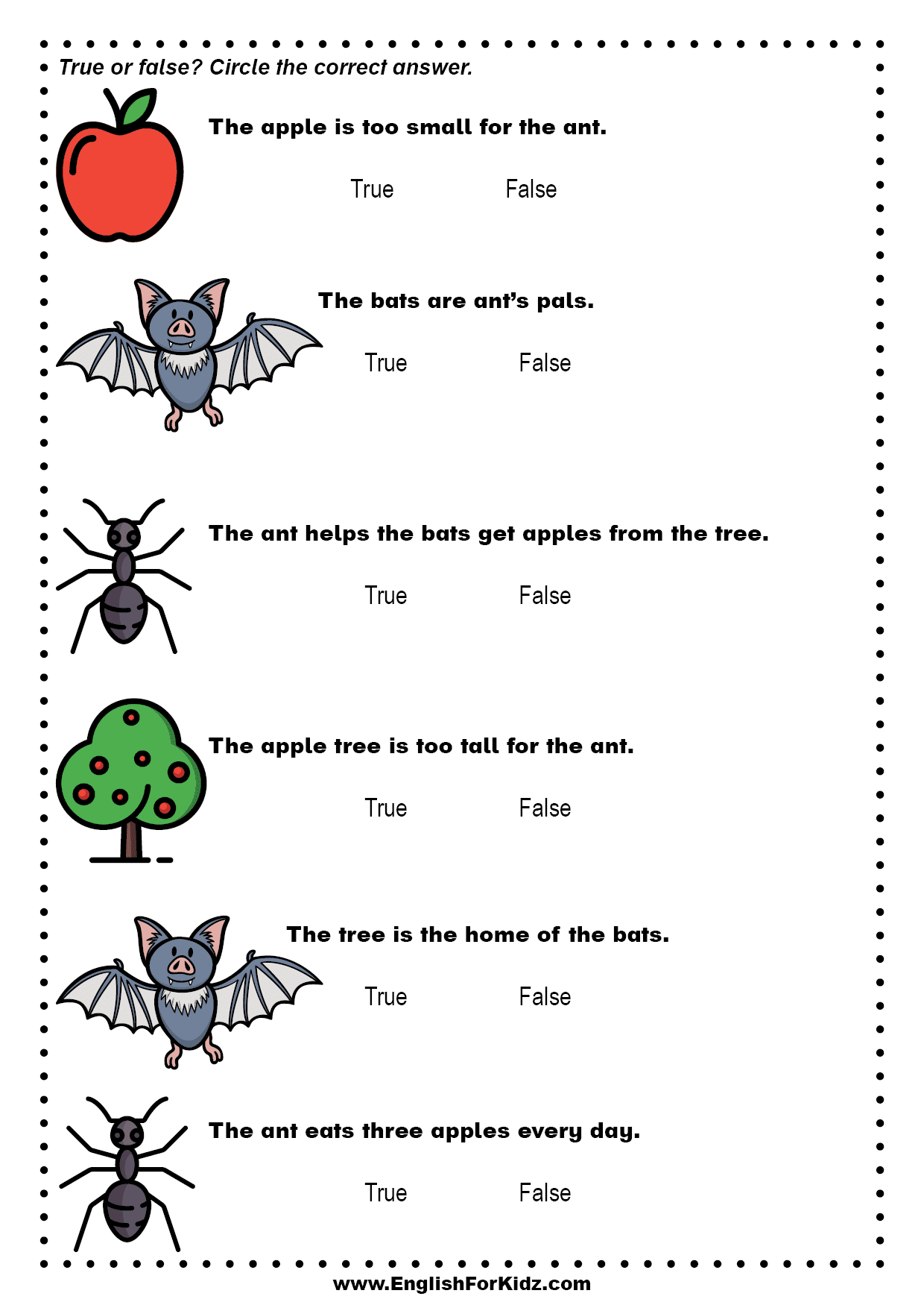 reading worksheets kindergarten