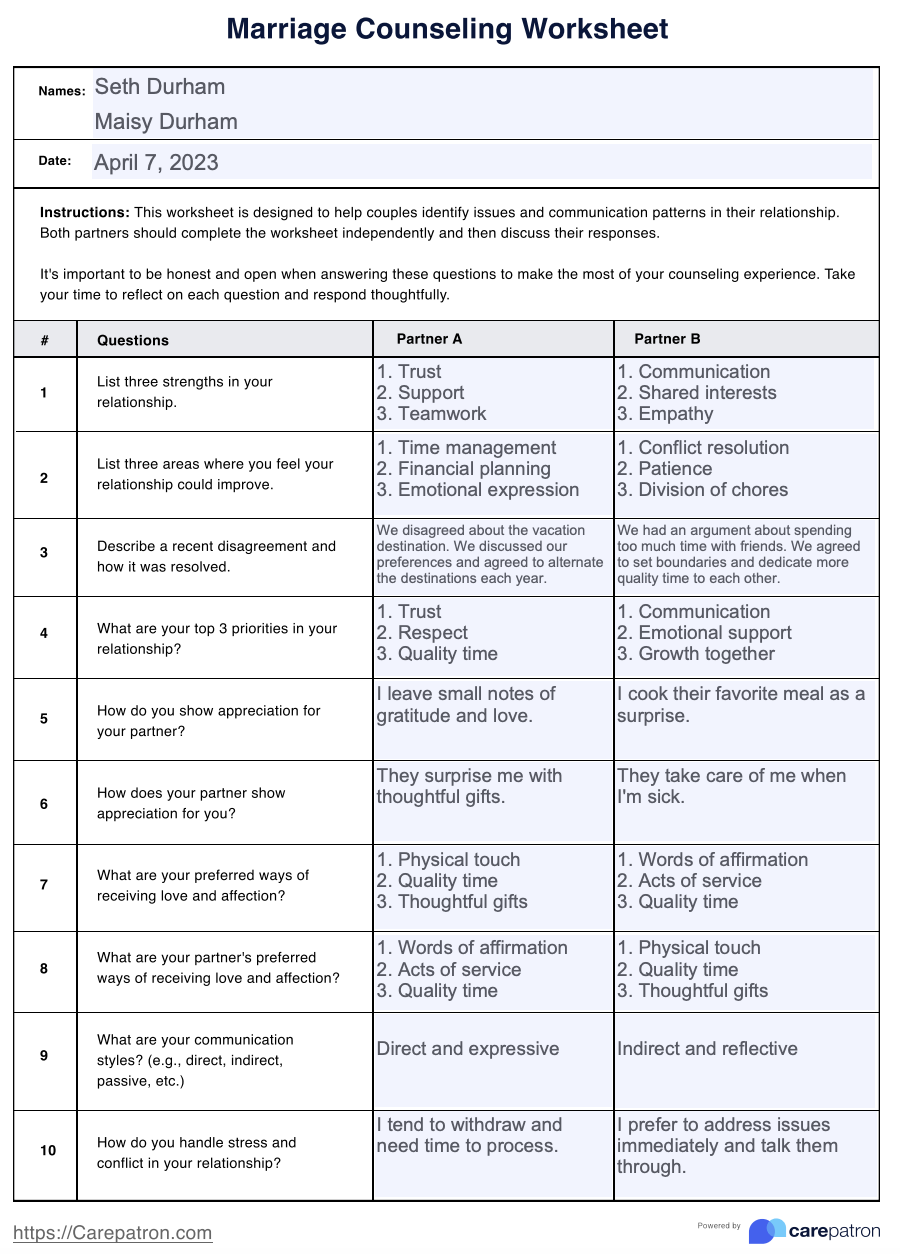 Enhance Your Relationship With Expert Marriage Counseling Worksheets