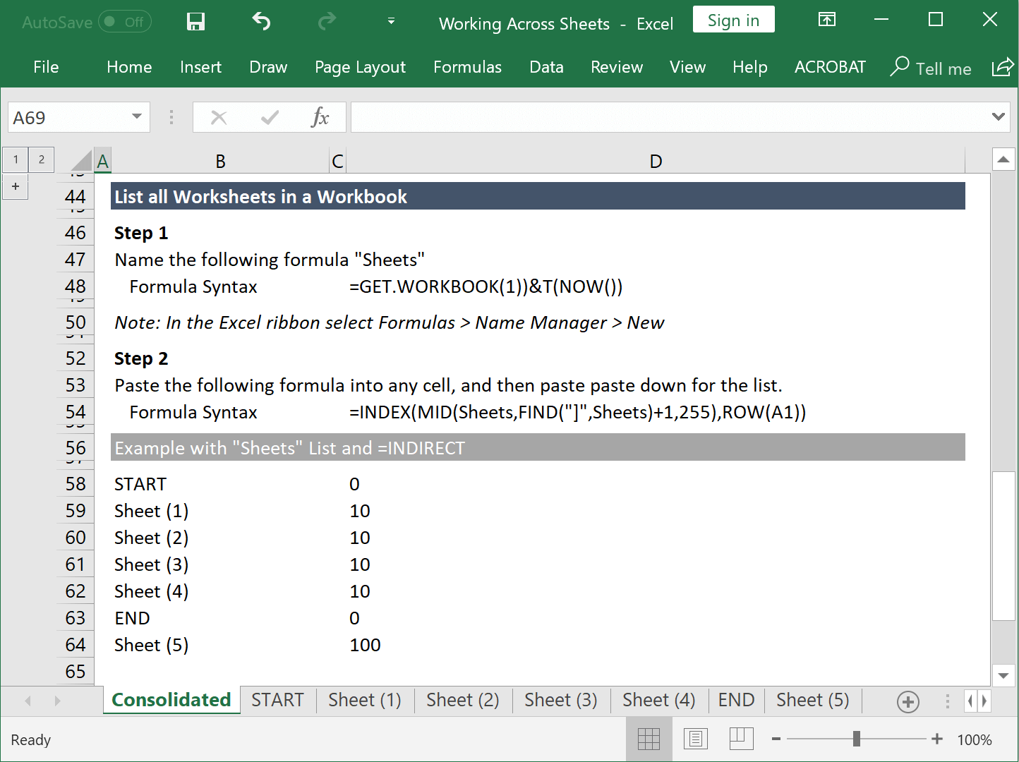 excel worksheets