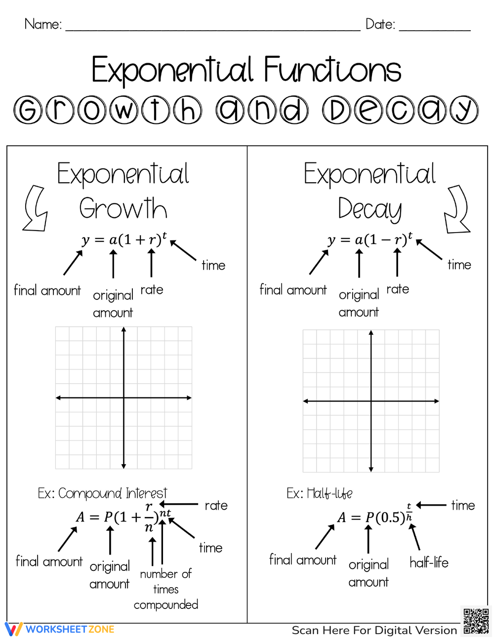 Exponential Growth And Decay Answer Key Worksheets 2025