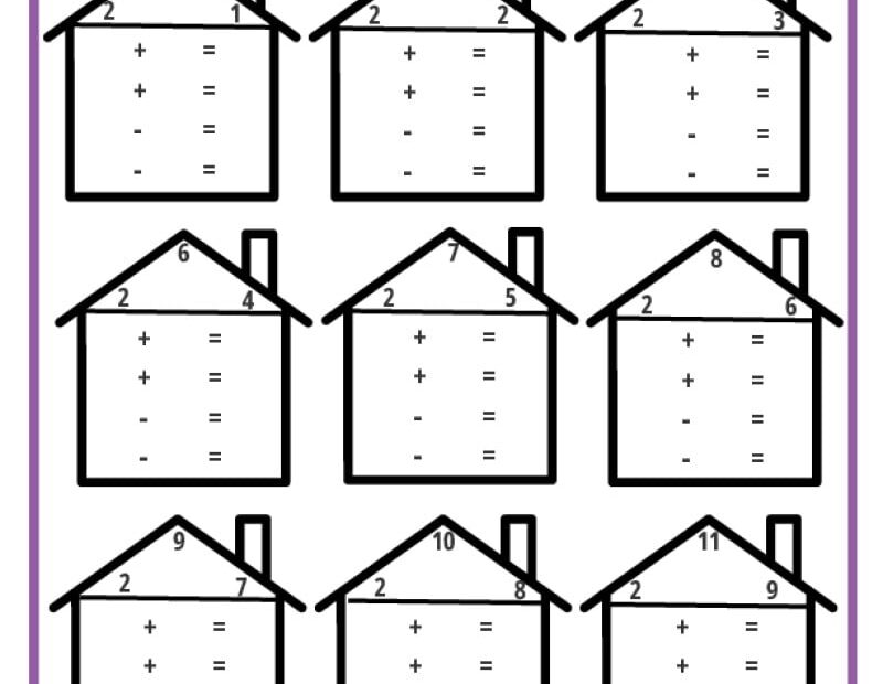 Fact Family Worksheets