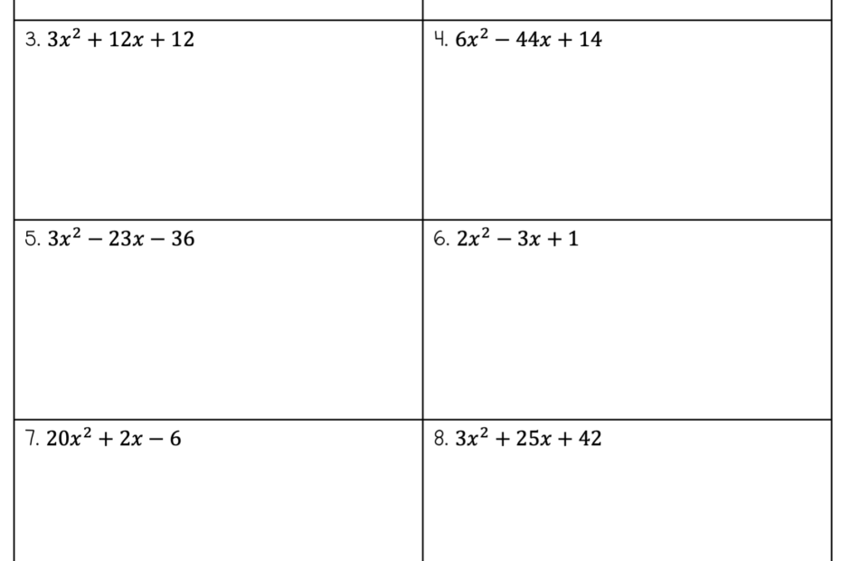 Factoring Polynomials Notes And Worksheets Lindsay Bowden
