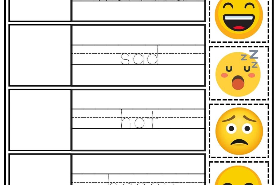 Feelings And Emotions Cut And Paste Worksheet For Children And ESL