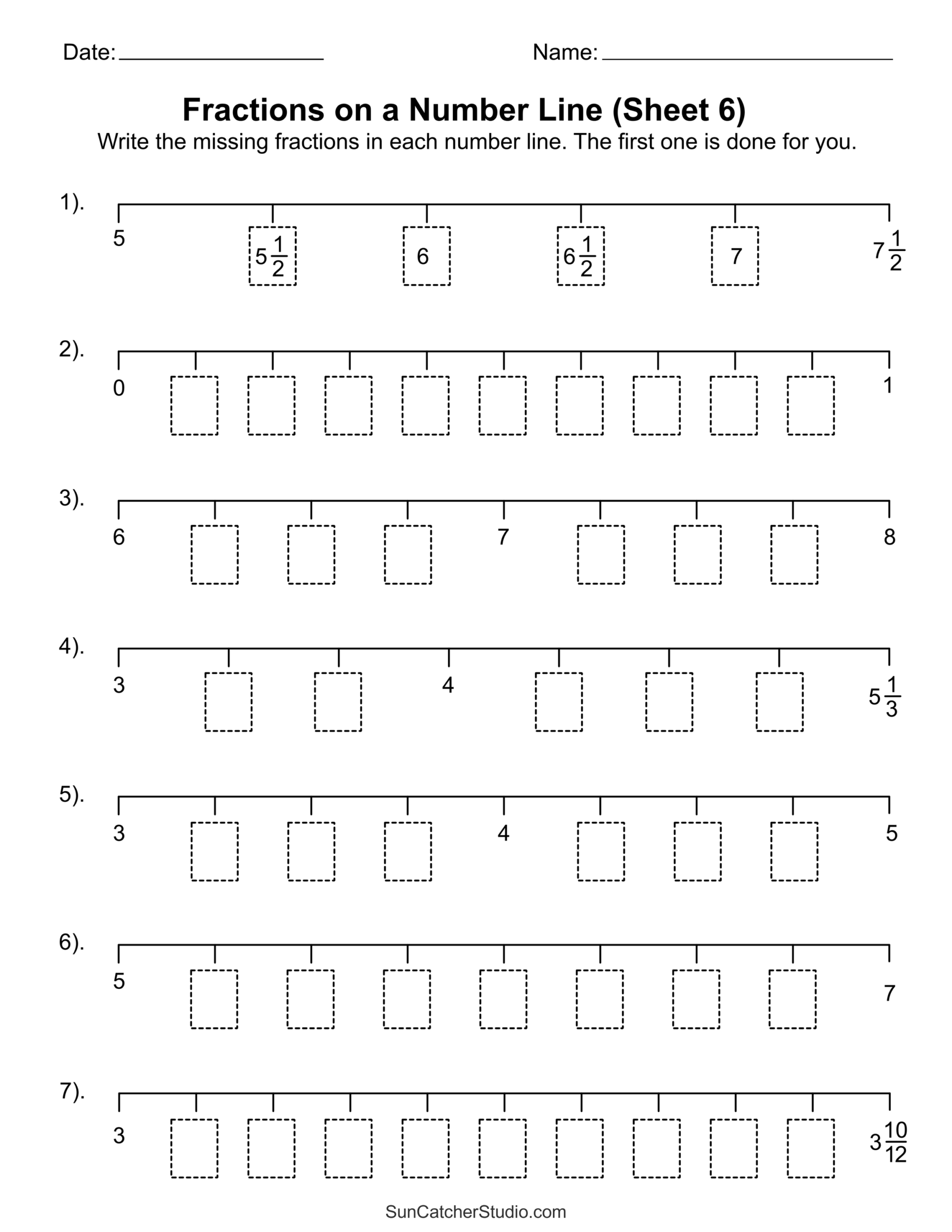 Fractions On A Number Line Printable Worksheets Free Printables Monograms Design Tools Patterns U0026 DIY Projects