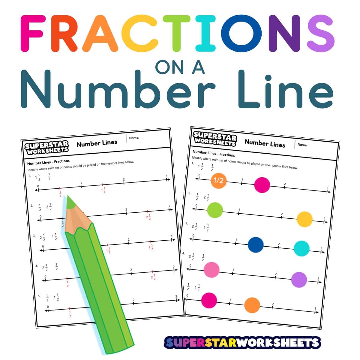fractions on number line worksheets