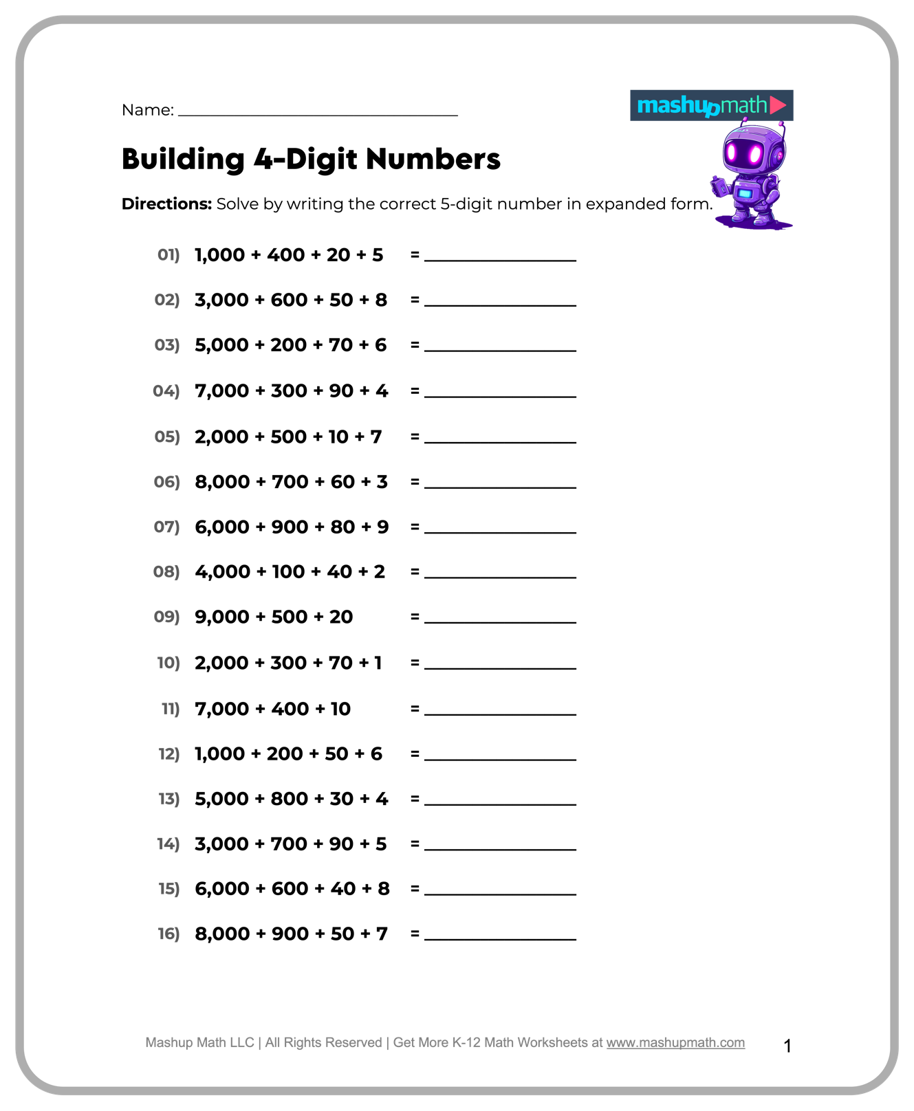 printable worksheet for class 5