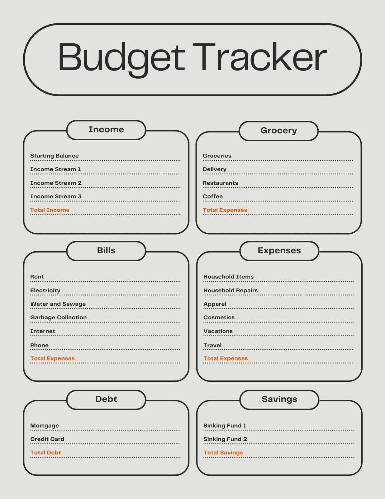 single person free printable monthly budget worksheet